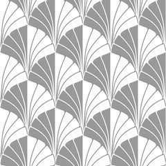 Black and white Art Deco feather seamless pattern.You can enjoy this pattern on packaging, wallpaper, background, and more.