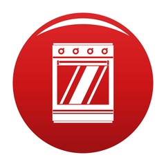 Modern gas oven icon. Simple illustration of modern gas oven vector icon for any design red