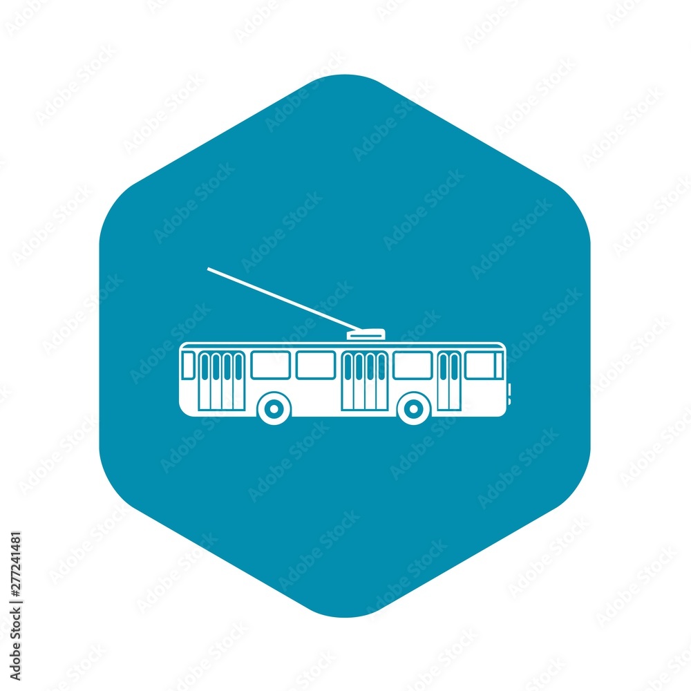 Poster trolleybus icon. simple illustration of trolleybus vector icon for web design