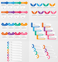 Set of infographics element template with options.
