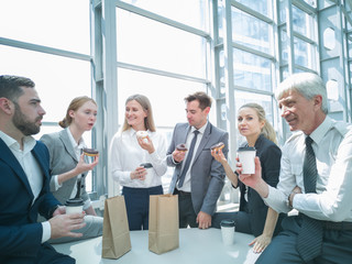 Business people having coffee break
