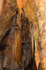 Cave. Stalactites and stalagmites. Amazing places on the planet. Excursions in the journey