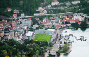 View of Como stadium from brunate mountain.