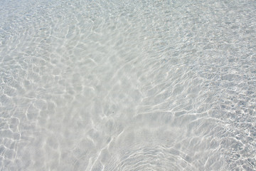 Calm warm water at sand beach abstract