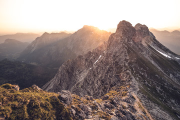 Sunrise at the summit of the Nebelhorn