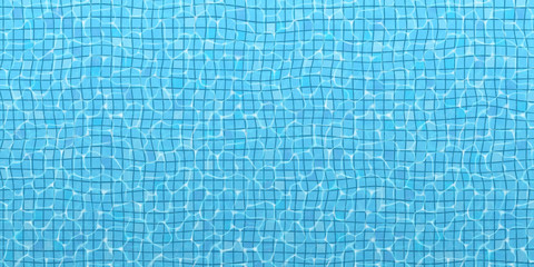 The surface of the water in the pool, top view. Vector blue summer background (size 2:1). EPS 10.