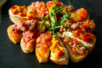 Delicious food in the restaurant on a plate