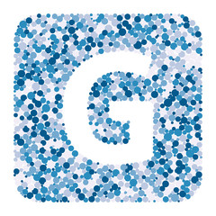 G letter color distributed circles dots illustration