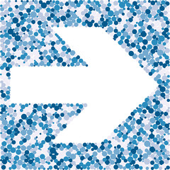 Right arrow color distributed circles dots illustration