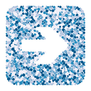 Right arrow color distributed circles dots illustration
