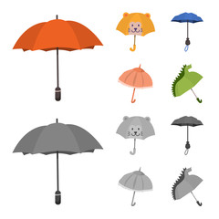 Obraz premium Isolated object of protection and closed symbol. Collection of protection and rainy vector icon for stock.
