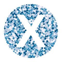 X letter color distributed circles dots illustration