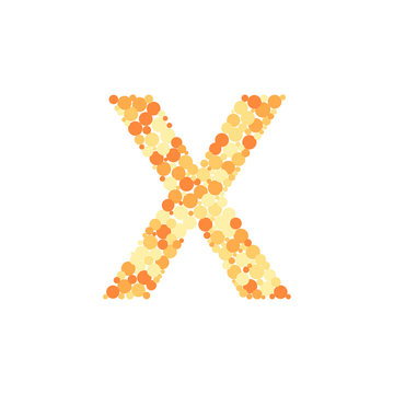 X letter color distributed circles dots illustration
