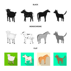 Vector design of breeding and kitchen symbol. Collection of breeding and organic stock symbol for web.