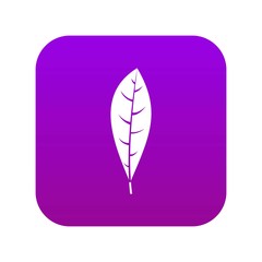Leaf icon digital purple for any design isolated on white vector illustration