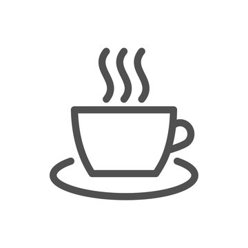 Cup of coffee icon, great design for any purposes. Cup of coffee for banner design. Food silhouette icon. Editable stroke. 48x48 Pixel Perfect