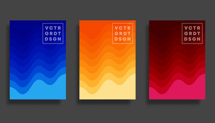Set of colorful gradient cover template design for flyer, poster, brochure, typography or other printing products
