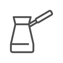 Linear style icon. Coffee simbol. Turkish coffee flat design element. Editable stroke. 48x48 Pixel Perfect