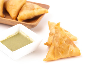 Vegetable Samosas on a White Background