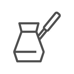 Linear style icon. Coffee simbol. Turkish coffee flat design element. Editable stroke. 48x48 Pixel Perfect