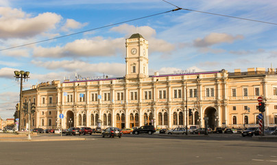 Fototapeta na wymiar Parking at the Moscow railway station.