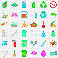 Recycle icons set. Cartoon style of 36 recycle vector icons for web for any design