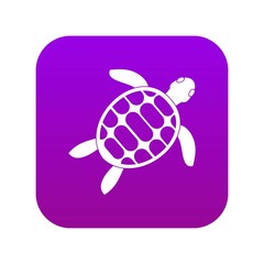 Turtle icon digital purple for any design isolated on white vector illustration