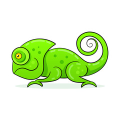 Fototapeta premium Chameleon Icon. Cartoon Illustration Of Walking Chameleon