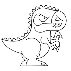 Cartoon doodle illustration of cartoon dinosaur for coloring book, t-shirt print design