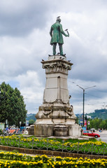 Fototapeta premium Monument to Joaquim Antonio de Aguiar at the Largo de Portagem square in Coimbra, Portugal. He was an important Portuguese politician.