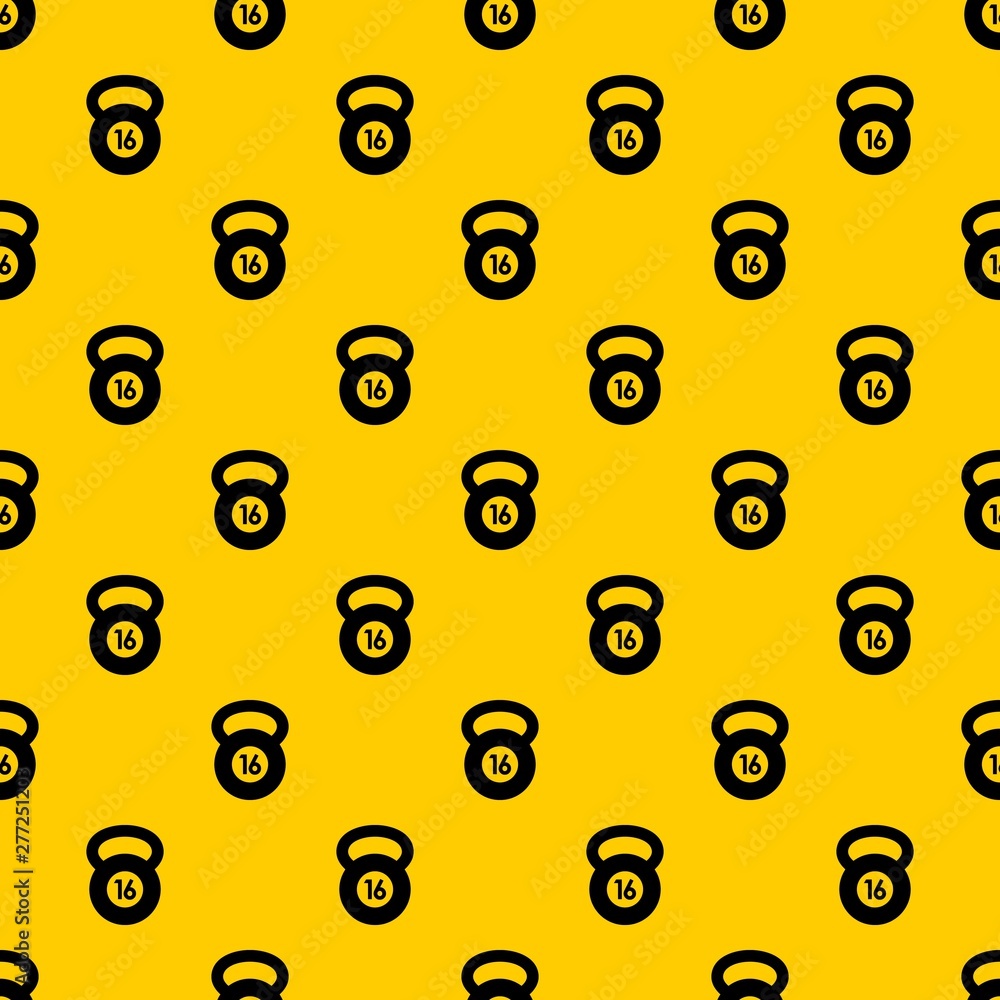 Poster kettlebell pattern seamless vector repeat geometric yellow for any design