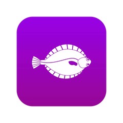 Flounder icon digital purple for any design isolated on white vector illustration