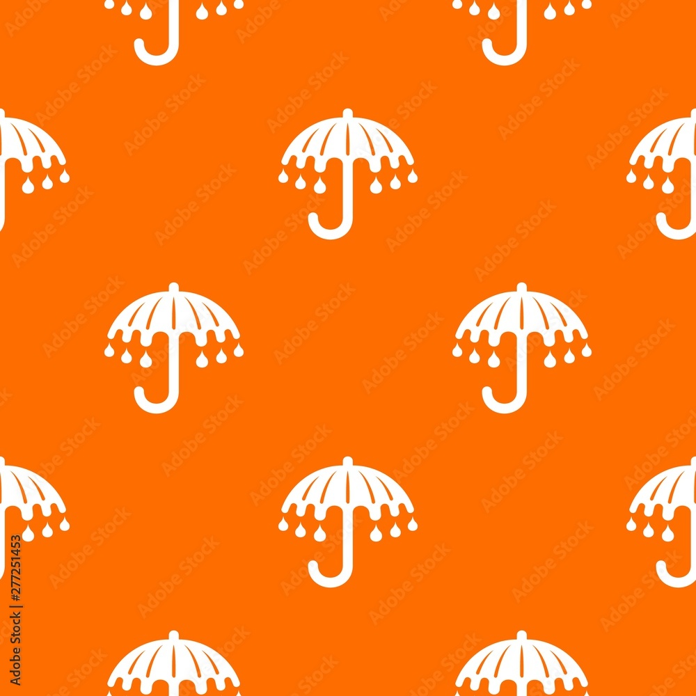 Poster wet umbrella pattern vector orange for any web design best