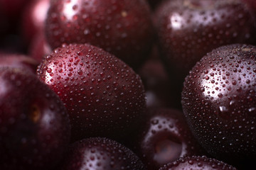Cherry berries. Background of fresh ripe cherries. Close-up.