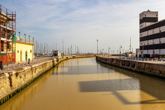 Misa River channel at Port of Senigallia, Province of Ancona, Marche, Italy