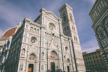 Fototapeta premium Closeup view of facade of Cattedrale di Santa Maria del Fiore