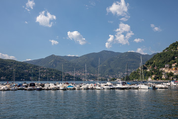 Fototapeta na wymiar Panoramic view of Lake Como (Lago di Como)