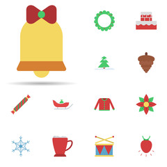 Bells, christmas 2 colored line icon. Universal set of christmas for website design and development, app development