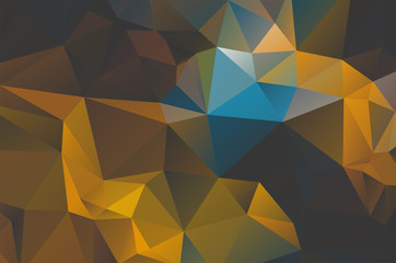 blue gold orange Low poly crystal background. Polygon design pattern. blue purple Low poly vector illustration, low polygon background.