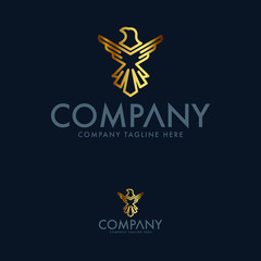 Luxury Eagle and Phoenix Logo Design