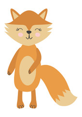 Baby print with little fox, Scandinavian style. Hand drawn graphic, typography poster, card, label, flyer, page, banner, baby wear, nursery.