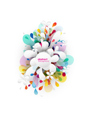 Abstract colored vector flower background with circles.