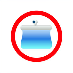 no wallet icon woman wallet symbol vector