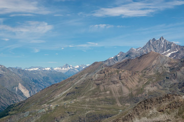 View closeup mountains scene in national park Zermatt, Switzerland