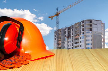 Standard construction safety, building protection and tools.