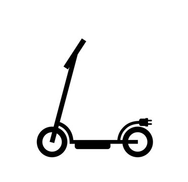 Elektro Scooter Silhouette, Vektor Illustration isoliert auf weißem Hintergrund