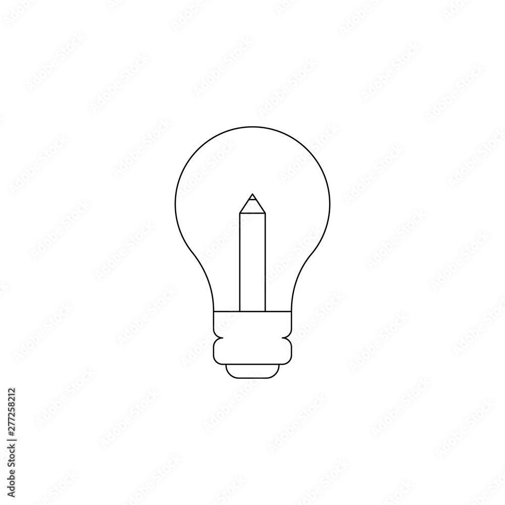 Aufkleber light bulb and pencil colored icon. element of programming for mobile concept and web apps icon. out