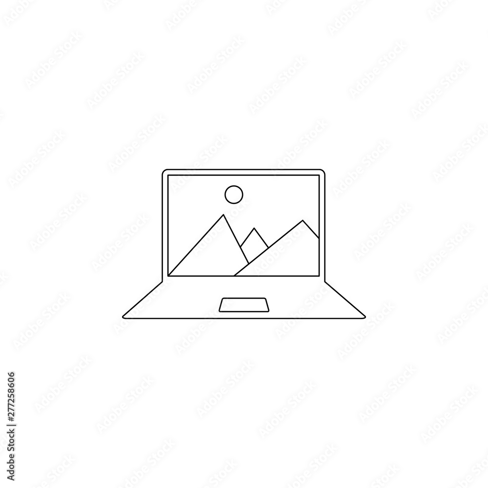 Poster landscape in the laptop colored icon. element of programming for mobile concept and web apps icon. o