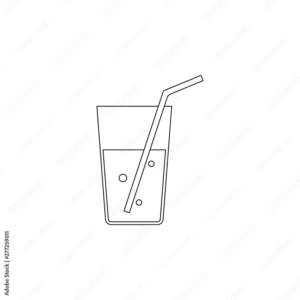 Poster carbonated drink in a glass icon. element of resturant for mobile concept and web apps icon. outline