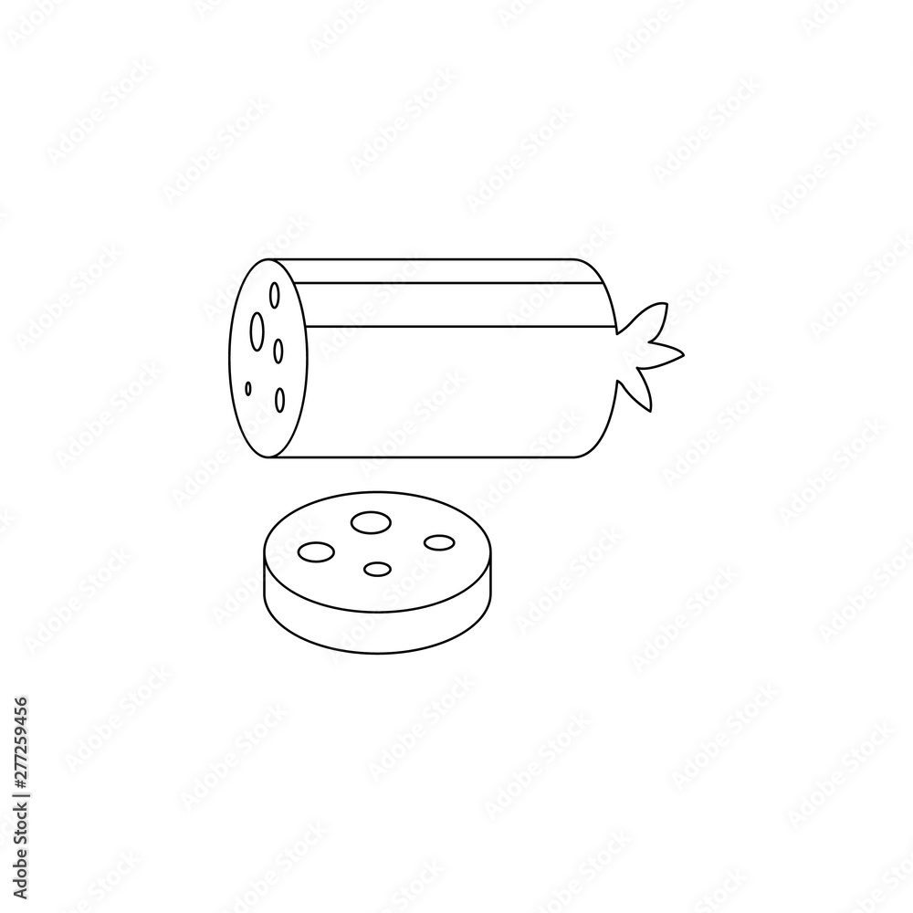 Poster cut sausage icon. element of resturant for mobile concept and web apps icon. outline, thin line icon